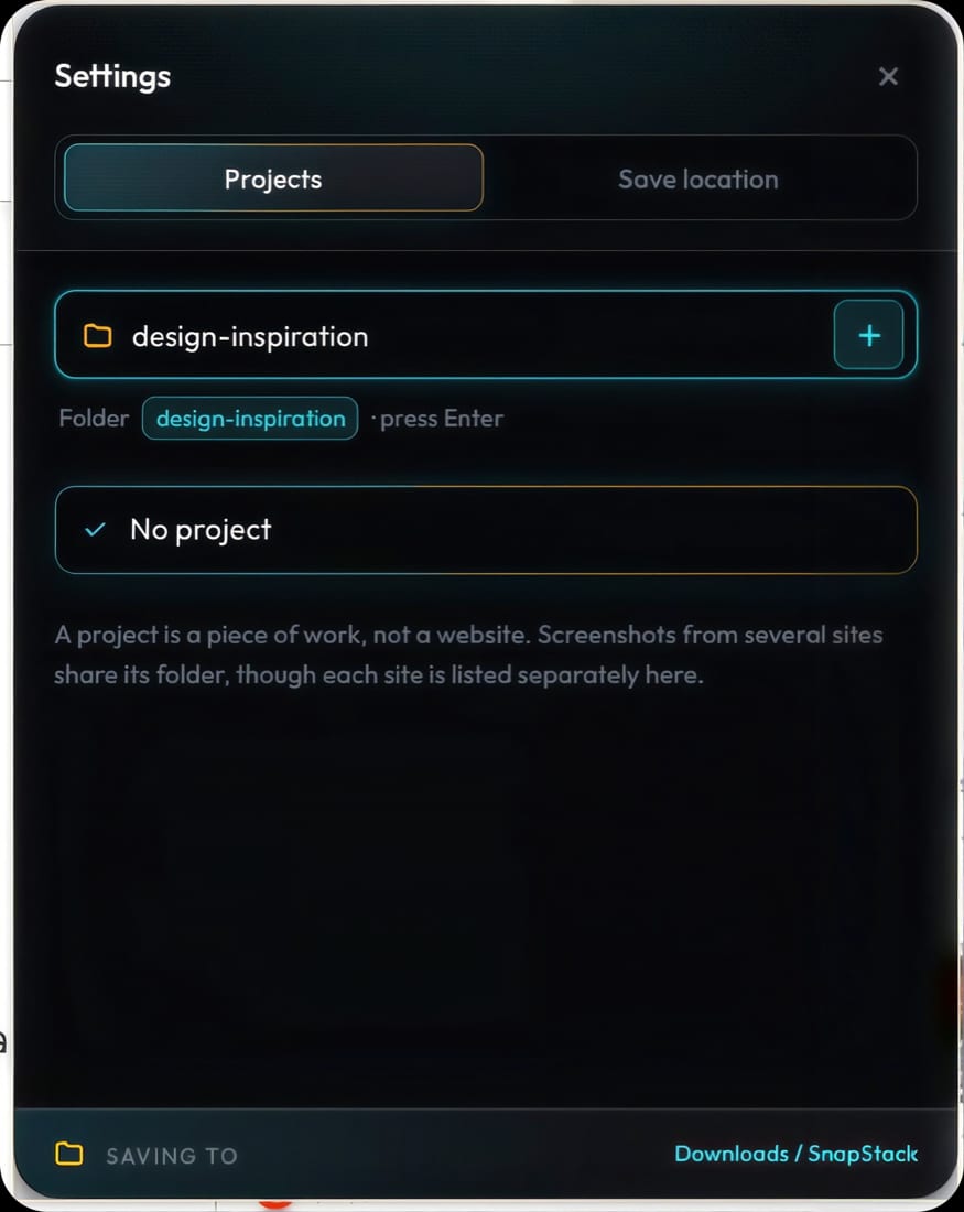 Naming a new SnapStack project called design-inspiration